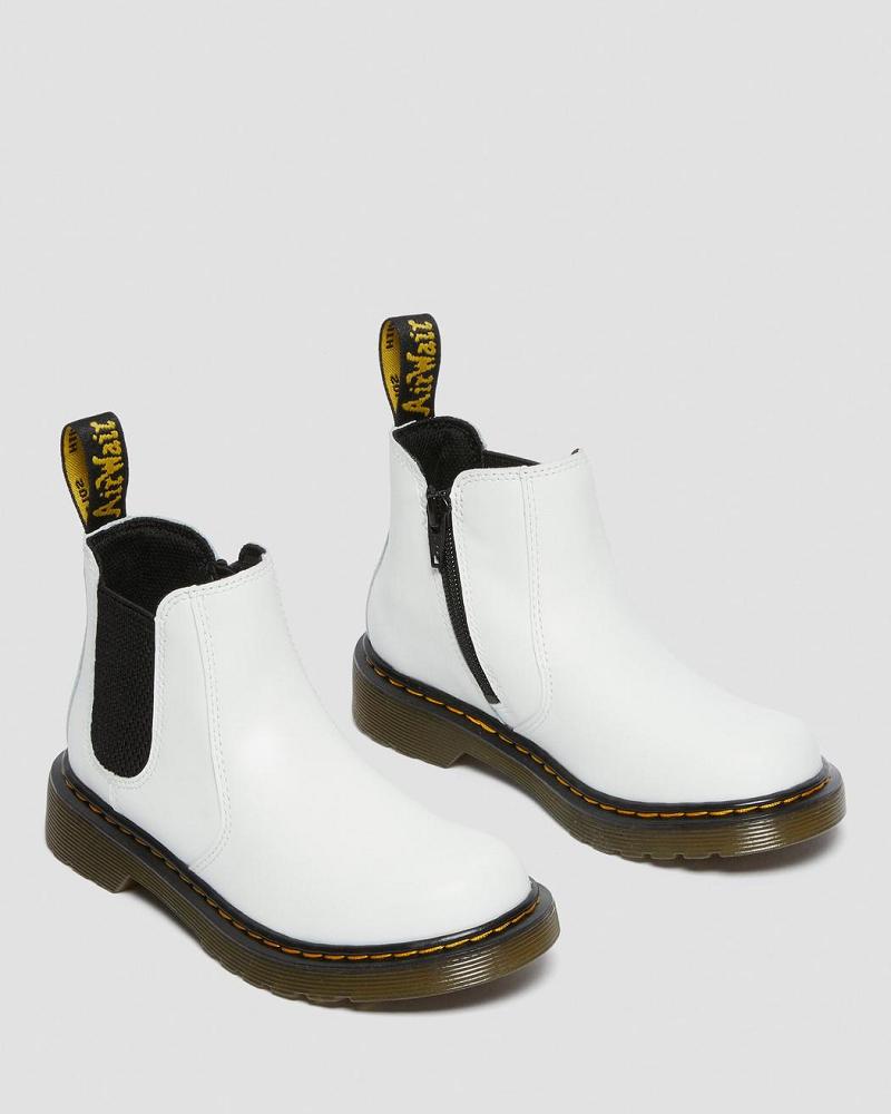 White Kids' Dr Martens Junior 2976 Leather Chelsea Boots | CA 667CTV